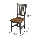 International Concepts San Remo Splatback Dining Chair, Height, Hickory/Washed Coal IC International Concepts