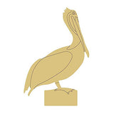 Pelican Design by Lines Cutout Unfinished Wood Nautical Animal Beach Door Hanger MDF Shaped Canvas Style 4 Art 3 (24") Diverse Woodworking
