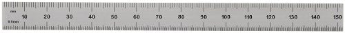 Mitutoyo 182-207, Steel Rule, 6" X 150mm, (1/10, 1/100", 1mm, 1/2mm), 1/64" Thick X 1/2" Wide, Satin Chrome Finish Tempered Stainless Steel Mitutoyo