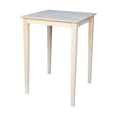 IC International Concepts Solid Wood Top Bar Height Table, Unfinished IC International Concepts