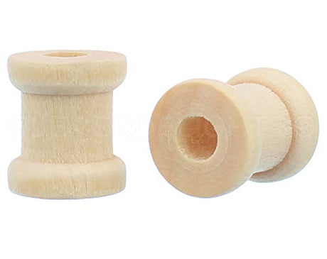 CleverDelights 1/2" x 1/2" Wood Spools - 50 Pack - Empty Craft Spools CleverDelights