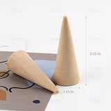 AUEAR, 10 Pack Wooden Cone Wood Ring Cone Display Holder Finger Jewelry Display Stand DIY AUEAR