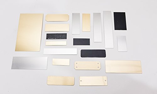 Engraving Plate Assortment - 20 Piece Aluminum and Brass Stamping Custom Engraving Plates