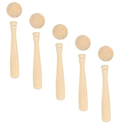 Toyvian Unfinished Mini Wooden Baseball Bats and Balls Unpainted Wood Baseball Bats for Scrapbooking and DIY Craft Projects - WoodArtSupply