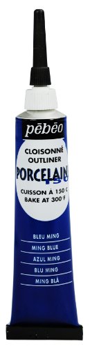 Pebeo 036-004 Porcelaine 150, China Paint Outliner, 20 ml Tube - Ming Blue, Outliners - WoodArtSupply