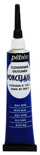 Pebeo 036-004 Porcelaine 150, China Paint Outliner, 20 ml Tube - Ming Blue, Outliners Pebeo