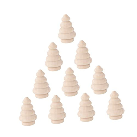 ARTIBETTER 10pcs Wood Christmas Tree Unfinished Wooden Unfinished Peg Dolls Homemade Ornaments Wooden Xmas Tree Craft Blank Peg Doll Wooden Christmas ARTIBETTER