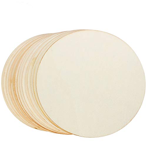 CertBuy 50 Pack 6 Inch Unfinished Wooden Circles, Round Wood Pieces Wooden Cutouts for Crafts, Door Hanger, Painting, Staining, Carving, Christmas, - WoodArtSupply