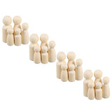 Toyvian 50pcs White Embryo Wood Doll Peg Doll Kit Unfinished Peg Dolls Wood Peg Dolls Natural Wooden Mushroom Kids Glass Mushroom Painting Puppets Toyvian