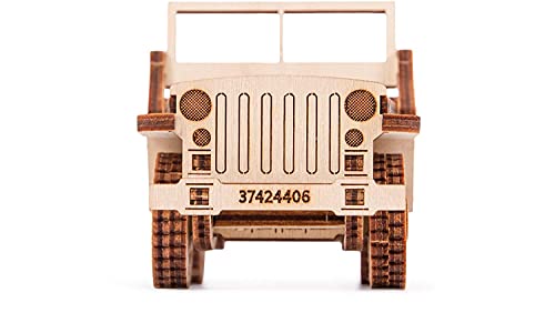 Wood Trick SUV Car Mini 3D Wooden Puzzle for Adults and Kids to Build - 6.3 x 2.8 in - Mechanical Moving Parts - Wood Model Kit - WoodArtSupply