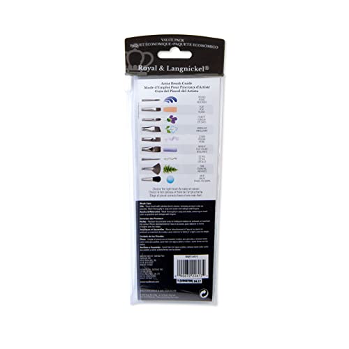 Royal & Langnickel Royal Zip N' Close Gold Taklon Clear Acrylic Filbert and Angular 7-Piece Brush Set Royal & Langnickel