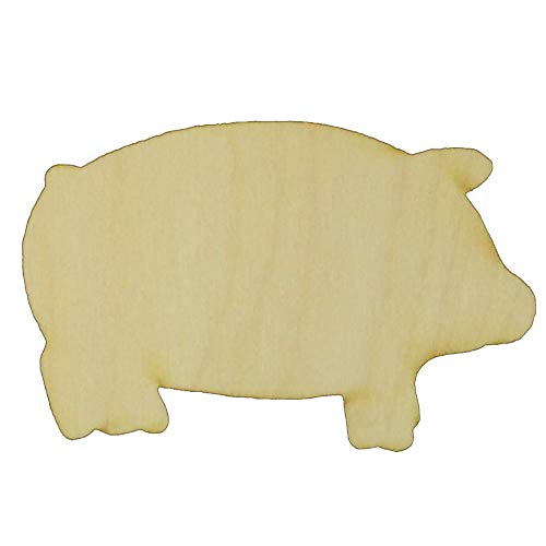 Unfinished Pig #2 Wood Cutout Available in a Variety of Sizes and Thicknesses (1/8" Thickness, Large 12" x 8" (Sold Individually)) - WoodArtSupply