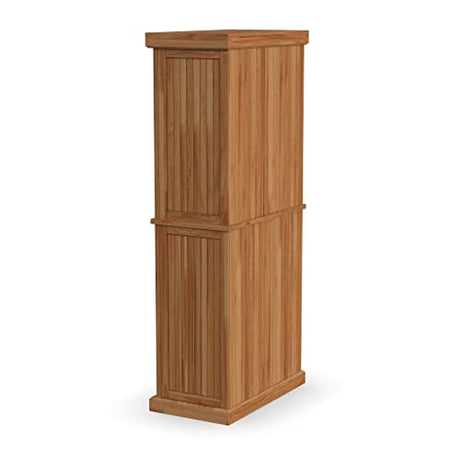 Homestyles Nantucket Storage Cabinet Kitchen Pantry with Drawers and Adjustable Shelves, 71.5 Inch Height, Natural Brown Maple Finish homestyles