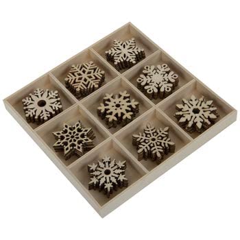 Mini Laser Cuts Wood Shape Christmas Holiday Snowflakes - 54 Pieces Christmas Crafts