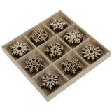 Mini Laser Cuts Wood Shape Christmas Holiday Snowflakes - 54 Pieces Christmas Crafts