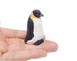 Emperor Penguin - Figurine Arctic Sea Bird Miniature Polar Wooden Art Carved Ornament Small Animals Aquarium Selsela