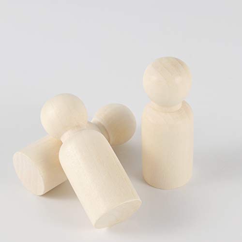 KOHAND 150 Pack Unfinished Wooden Peg Dolls, Natural Wooden Peg Doll Body, Wooden Peg Doll People for DIY Crafts, Wedding,Home Party Decoration KOHAND