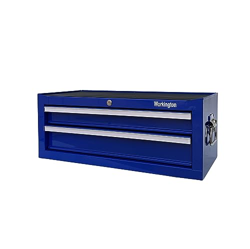 Workington Industrial 2 Drawers Portable Metal Intermediate Box, 26" Middle Tool Chest Cabinet with Ball Bearing Drawer Slides, Steel Tool Storage Workington