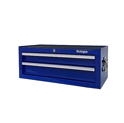 Workington Industrial 2 Drawers Portable Metal Intermediate Box, 26" Middle Tool Chest Cabinet with Ball Bearing Drawer Slides, Steel Tool Storage - WoodArtSupply