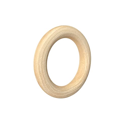 40 Pieces 2.9 Inch Unfinished Wooden Rings for Crafts Natural Solid Wood Circle for Macrame Handmade Project (Inner 1.9 inch) Cregugua