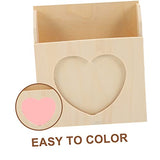 Operitacx 2pcs Love Envelope Box Kids Play Mailbox Unfinished Thank You Cards Holder Wall Magazine Holder Pencil Cup Pot Wall Mounted Mail Holder Operitacx