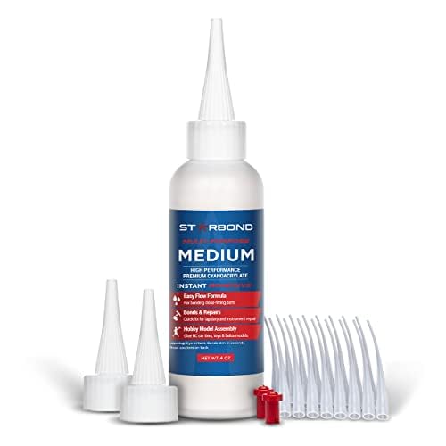 Starbond 4 oz. Medium CA Glue (Premium Cyanoacrylate Super Glue) for Quick Glue-ups, Woodworking, Woodturning, Hobby Models Starbond