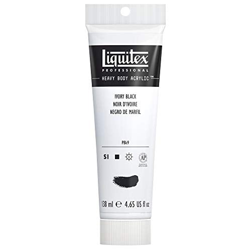Liquitex Professional Heavy Body Acrylic Paint, 4.65-oz (138ml) Tube, Ivory Black Liquitex