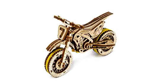 Motocross 3D Wooden Motorcycle Puzzle for Adults - Intricate Model Building Kit - WoodArtSupply