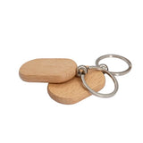 TFoRibbon Blank Wooden Key Tag Key Chain Rectangle Wood Engraving Blanks 20 Pack TFoRibbon