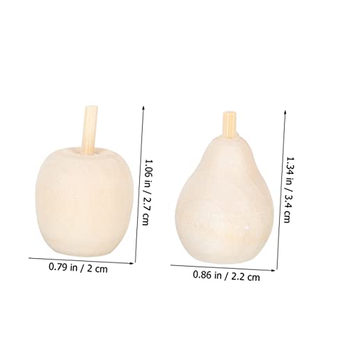 Holibanna 40pcs Wooden Fruit Ornaments DIY Fruit DIY Wooden Fruit Crafts Unpainted Wooden Pears Unfinished Wooden Holibanna