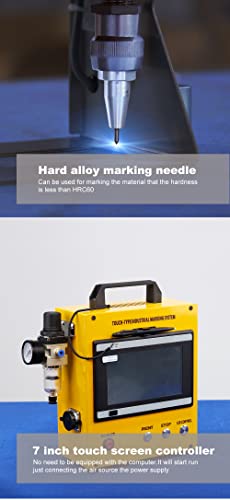 US Stock 100W Portable Pneumatic Engraver Dot Peen Marking Machine 120X50mm(4.7X2inch) Engraving Area