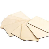 HAKZEON 100 Pieces 4 x 6 Inches Wood Rectangle, 0.1 inch Thick Unfinished Wood Pieces Blank Wooden Tiles with Rounded Corners for DIY Painting, Art HAKZEON