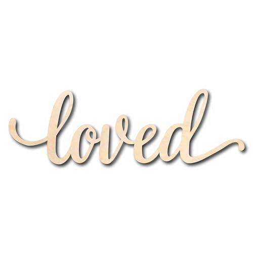 Loved Sign Unfinished Wood Cutout Home Decor DIY Wedding 20" / 1/2" 24 Hour Crafts