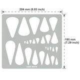 Aleks Melnyk #211 Metal Stencil for Jewelry, Shape Earring Teardrops Cutouts Stencil, Lapidary Template for Cabochons, Tear Drop, Jewelry Making - WoodArtSupply
