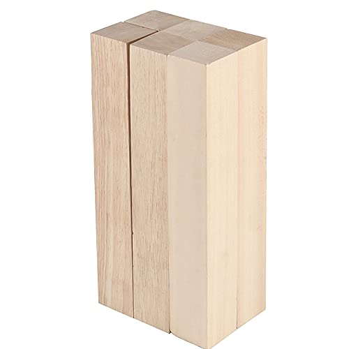 ZOENHOU 6 PCS 12 x 2 x 2 Inches Basswood for Carving, Premium Unfinished Basswood Carving Whittling Blocks, Balsa Wood Blocks for Whittling Carving ZOENHOU