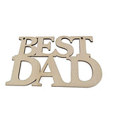 BinaryABC Fathers Day Unfinished Wood Decorations,Father's Day Crafts Wooden Embellishments Ornaments,Best Dad Ever Decorations,10Pcs BinaryABC