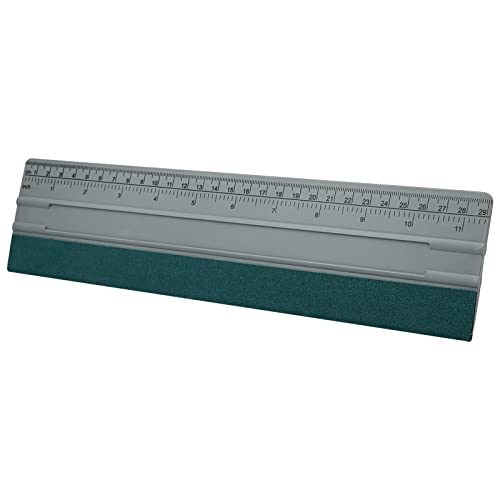 FOSHIO 12 Inch Felt Squeegee for Vinyl wtih Ruler 30CM 4 Round Corners Universal Card, Window Tint Film Installing Hard Silver PP Car Vinyl Wrap FOSHIO