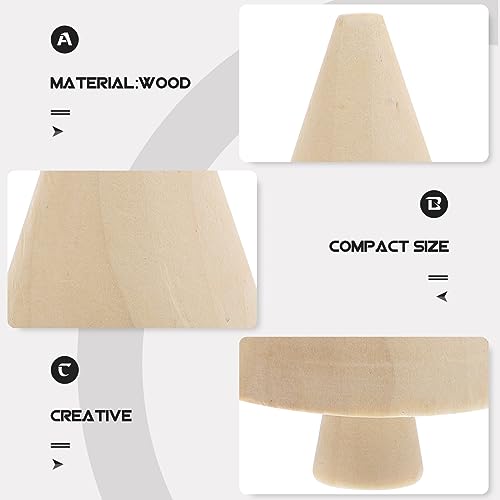 Abaodam 10pcs Mini Wooden Christmas Tree DIY Unfinished Wood Trees Blank Wooden Peg Dolls Unpainted Miniature Trees Statues for Arts Crafts Graffiti Abaodam