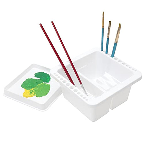 MyLifeUNIT Paint Brush Cleaner, Paint Brush Holder and Organizers for Acrylic, Watercolor, and Water-Based Paints (White) MyLifeUNIT