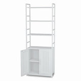 Lazyvan 70" White Bookshelf with Doors and Storage Cabinet - 6 Tier Bookcase for Home and Office Lazyvan