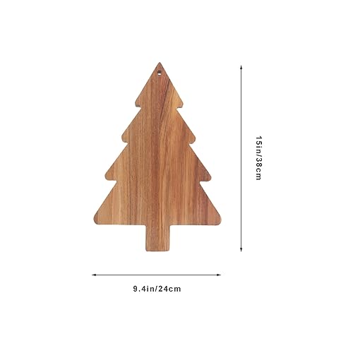 Amosfun Christmas Tree Charcuterie Board, Xmas Cutting Board Fruit Tray Holiday Cheese Board Wooden Appetizer Tray Sushi Serving Tray Dessert Candy - WoodArtSupply