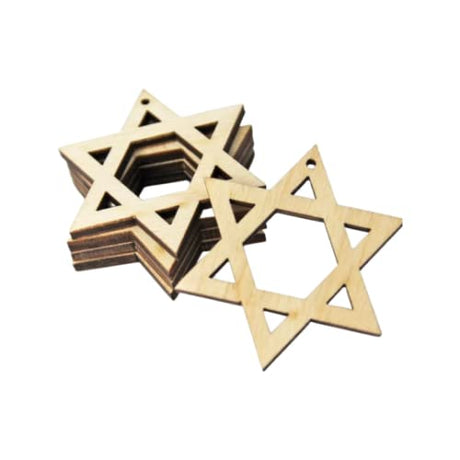 Unfinished Jewish Star of David Laser (Many Size & Quantity Choices) Cutout Dangle Earring Jewelry Blanks Charms Shape Crafts Made in Texas Wood Texan Wood Crafts