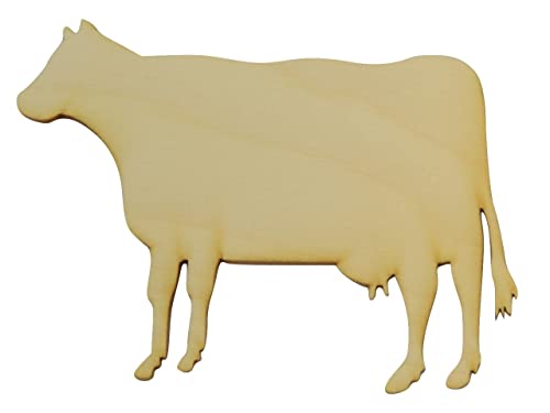 Unfinished Cow Wood Cutout (1/8" Thickness, Small 5" x 3.5" (Package of 10)) - WoodArtSupply