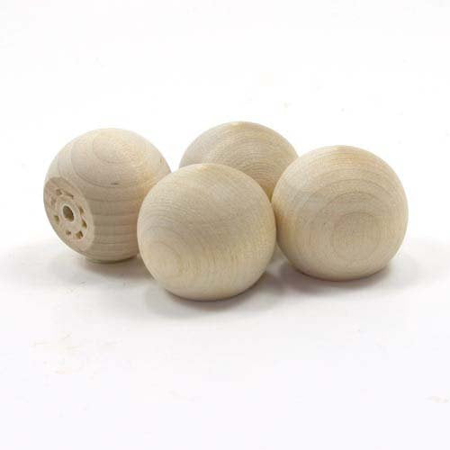 Mylittlewoodshop - Pkg of 6 - Ball with Flat Bottom - 1-1/4 inches in Diameter with 3/4 inch Flat Unfinished Wood(WW-KBB125-6) - WoodArtSupply