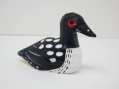 Common Loon Duck Wood Ornament Hanging Figurine Handmade Carved Decoration Selsela