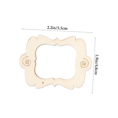 Operitacx 20pcs Small Photo Frame Wooden Shapes to Paint Blank Graffiti Cutouts Unfinished Wood Slices Undyed Photo Frame Pendants Wooden Picture Operitacx