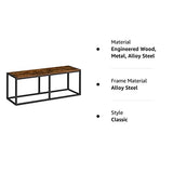 HOOBRO Dining Bench, 47.2 Inch Table Bench, Industrial Style Kitchen Bench, Steel Frame, Easy to Assemble, for Kitchen, Dining Room, Rustic Brown and HOOBRO