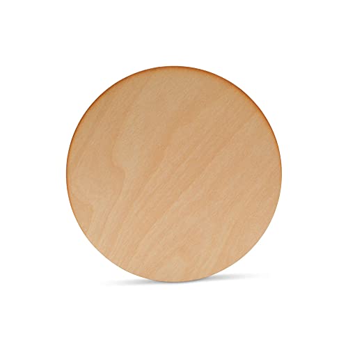 8-inch Wood Circles, 1/8-inch Thick with Rustic Burnt Edges, Pack of 3 Birch Plywood Discs, Wood Rounds, Unfinished Wood Circles for Crafts, by Woodpeckers
