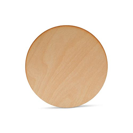 8-inch Wood Circles, 1/8-inch Thick with Rustic Burnt Edges, Pack of 5 Birch Plywood Discs, Wood Rounds, Unfinished Wood Circles for Crafts, by Woodpeckers