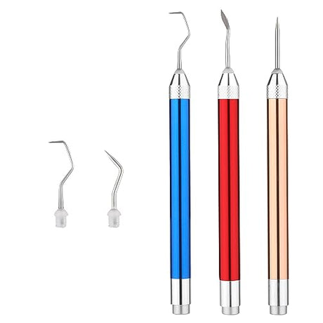 3pcs LED Weeding Tools for Vinyl, Vinyl Weeding Tool with Five Different Hooks Lighted Weeding Tool Craft Vinyl Tool for Crafting Silhouettes Cameos PEUTIER